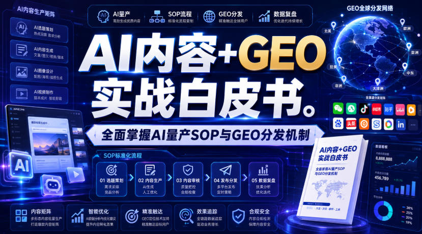 AI内容+GEO实战白皮书，全面掌握AI量产SOP与GEO分发机制【文档】-九九网创
