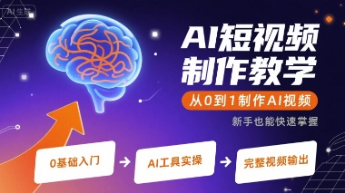 AI短视频制作教学，从0到1制作AI视频-九九网创