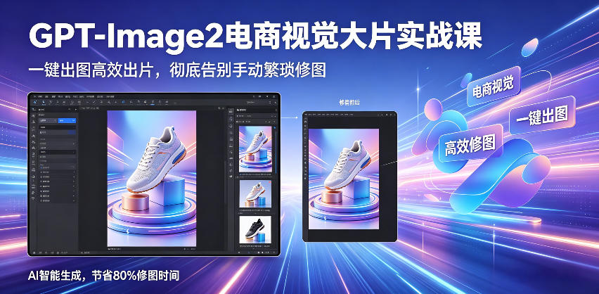 GPT-Image2电商视觉大片实战课，一键出图高效出片，彻底告别手动繁琐修图-九九网创