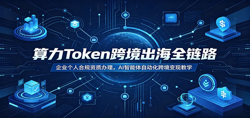 算力Token跨境出海全链路：企业个人合规资质办理，AI智能体自动化跨境变现教学-九九网创