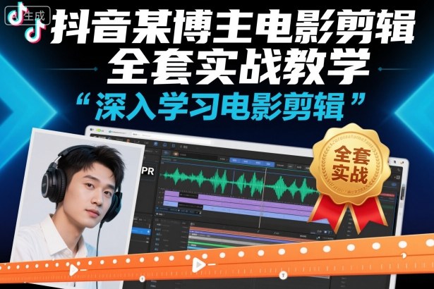 抖音某博主电影剪辑全套实战教学，深入学习电影剪辑-九九网创