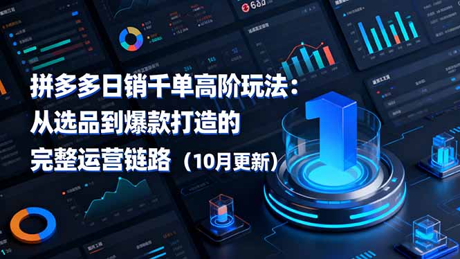 拼多多日销千单高阶玩法：从选品到爆款打造的完整运营链路(10月更新-九九网创