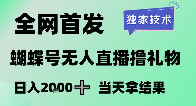 2026最新蝴蝶号无人直播掘金，独家技术，全网首发小白做了一个月收益3W，长期稳定可做【揭秘】-九九网创