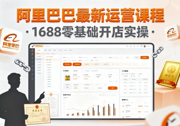 阿里巴巴最新运营课程，1688零基础开店实操-九九网创