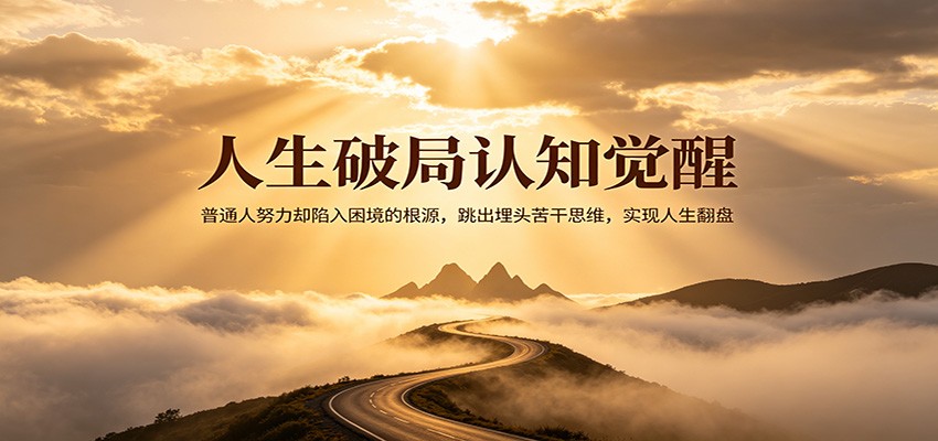 人生破局认知觉醒，普通人努力却陷入困境的根源，跳出埋头苦干思维，实现人生翻盘-九九网创