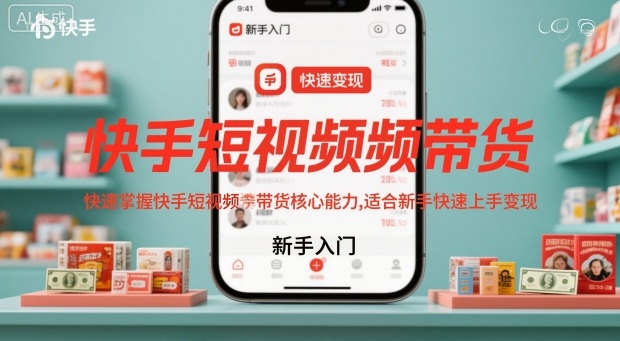 快手短视频带货，快速掌握快手短视频带货核心能力，适合新手快速上手变现-九九网创