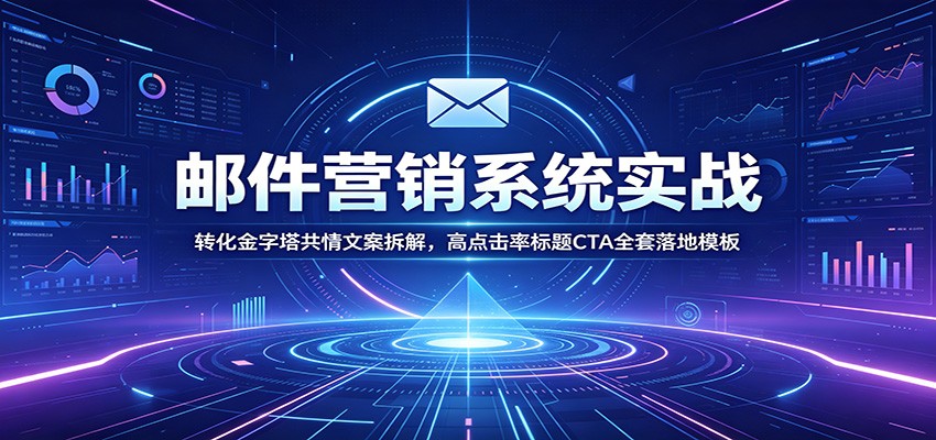 邮件营销系统实战：转化金字塔共情文案拆解，高点击率标题CTA全套落地模板-九九网创