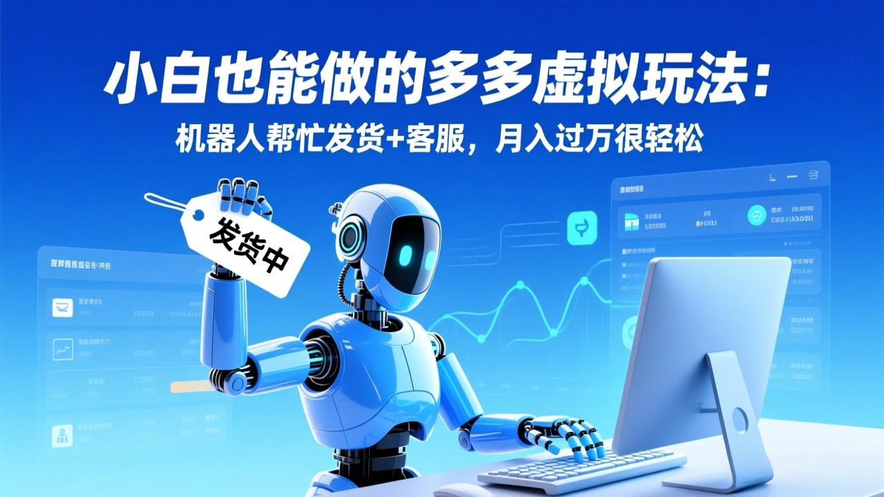 小白也能做的多多虚拟玩法:机器人帮忙发货+客服,月入过万很轻松-九九网创