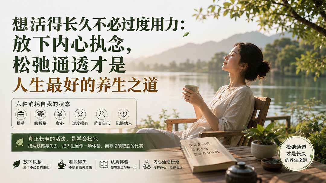 （20007期）付费文章：想活得长久不必过度用力：放下内心执念，松弛通透才是人生最好的养生之道-九九网创