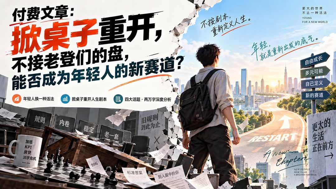 （20557期）付费文章：掀桌子重开，不接老登们的盘，能否成为年轻人的新赛道？-九九网创