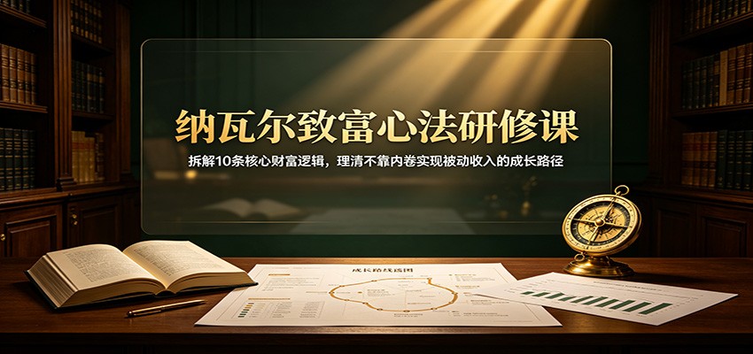 纳瓦尔致富心法研修课：拆解10条核心财富逻辑，理清不靠内卷实现被动收入的成长路径-九九网创