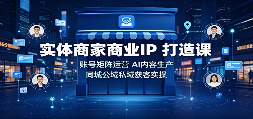 实体商家商业IP打造课：账号矩阵运营，AI内容生产，同城公域私域获客实操-九九网创