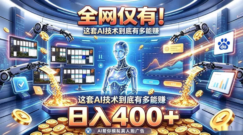 全网仅有！这套AI技术到底有多能賺，日入400+，无需人工干预，实现真正被动变现【揭秘】-九九网创