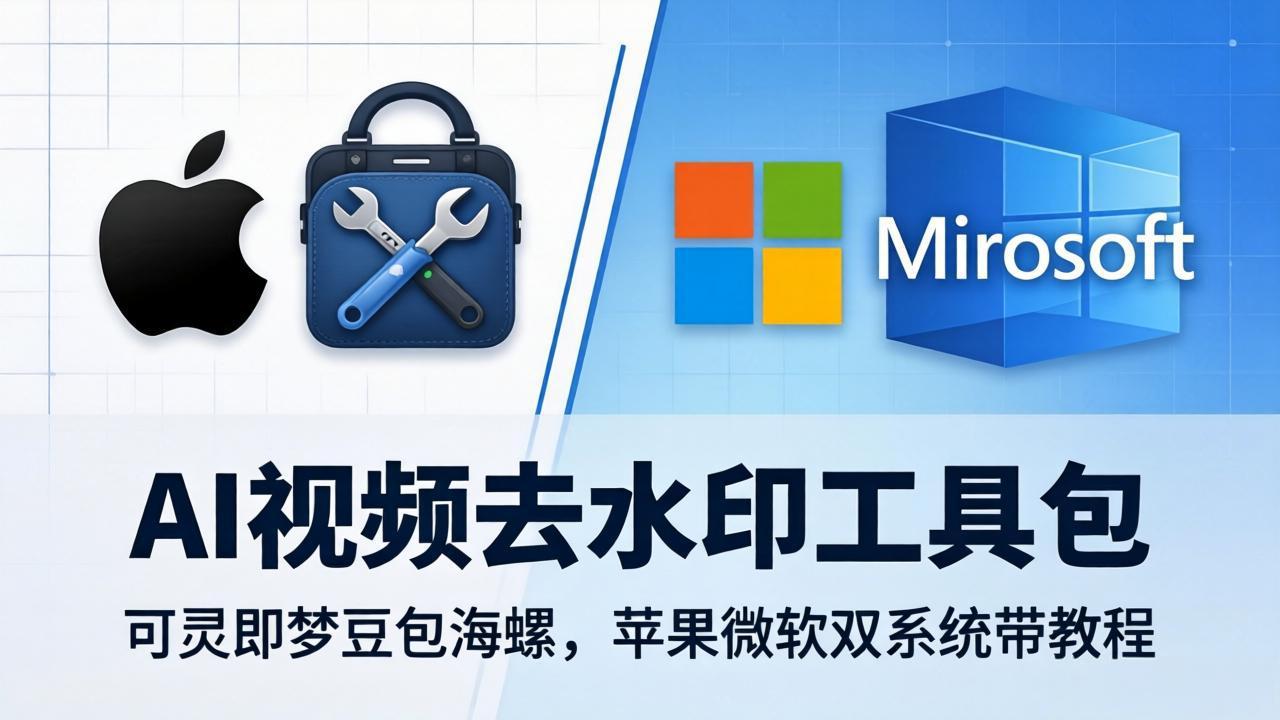 AI视频去水印工具包：可灵即梦豆包海螺，苹果微软双系统带教程-九九网创