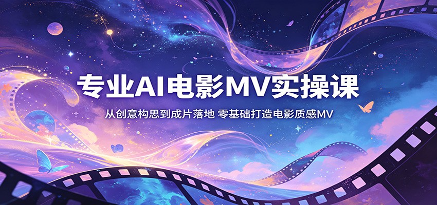 专业AI电影MV实操课：从创意构思到成片落地，零基础打造电影质感MV-九九网创