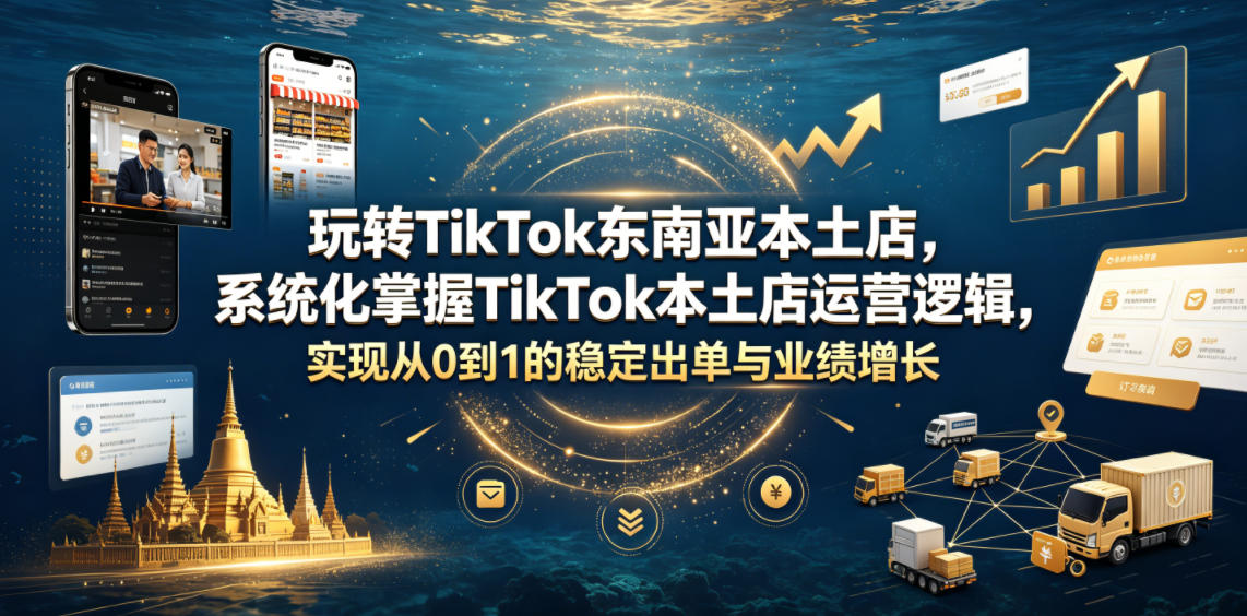 玩转TikTok东南亚本土店，系统化掌握TikTok本土店运营逻辑，实现从0到1的稳定出单与业绩增长-九九网创