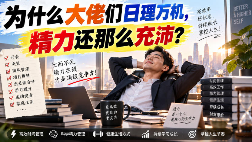 付费文章：为什么大佬们日理万机，精力还那么充沛？-九九网创