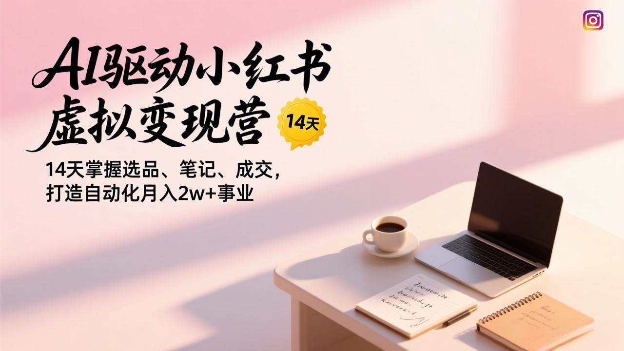（17204期）AI驱动小红书虚拟变现营，14天掌握选品、笔记、成交，打造自动化月入2w+事业-九九网创