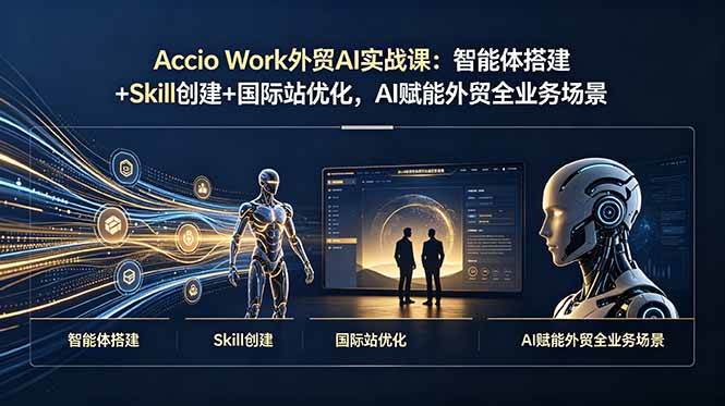 （19086期）Accio Work外贸AI实战课：智能体搭建+Skill创建+国际站优化，AI赋能外贸全业务场景-九九网创