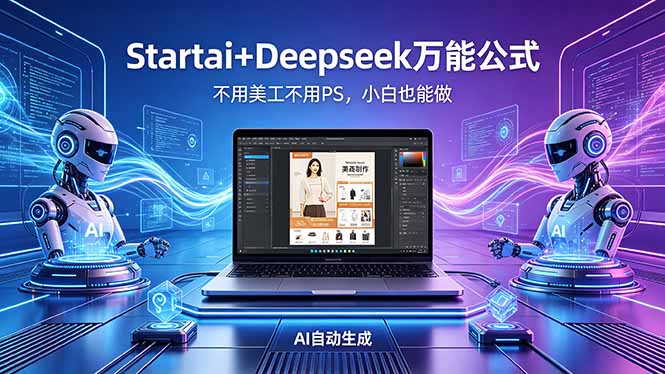 AI自动做电商详情页：Startai+Deepseek万能公式，不用美工不用PS，小白也能做-九九网创