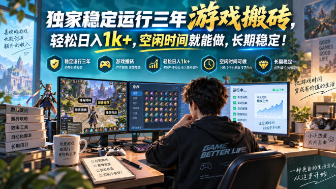 三款AI自动化游戏，日入千元，长期稳定，毫无保留的全部教给你！-九九网创