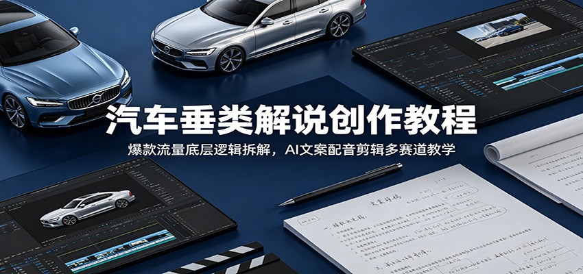 汽车垂类解说创作教程:爆款流量底层逻辑拆解,AI文案配音剪辑多赛道教学 汽车垂类解说创作教程:爆款流量底层逻辑拆解,AI文案配音剪辑多赛道教学