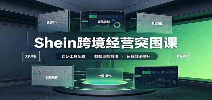 Shein跨境经营突围课:选品测品运营优化,自研工具赋能,破解单量与利润增长困境-九九网创