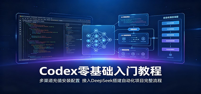 Codex零基础入门教程:多渠道充值安装配置,接入DeepSeek搭建自动化项目完整流程 Codex零基础入门教程:多渠道充值安装配置,接入DeepSeek搭建自动化项目完整流程