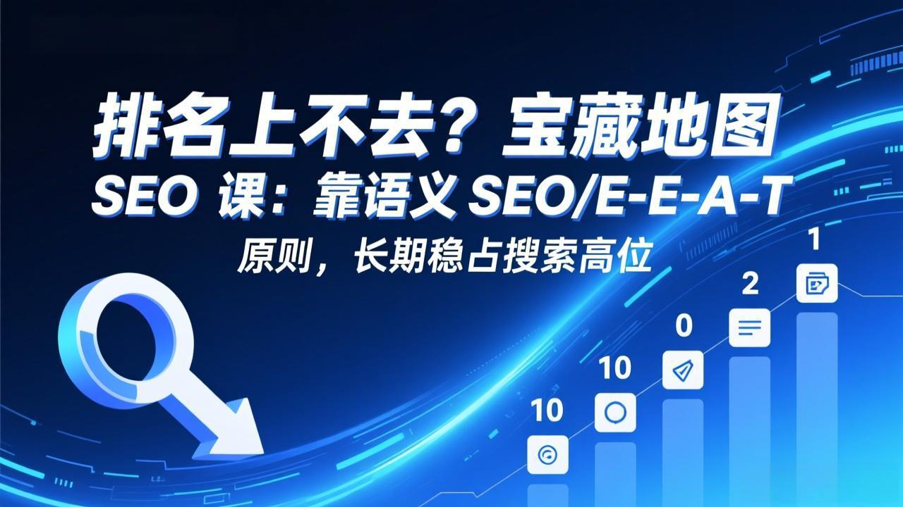 排名上不去?宝藏地图 SEO 课:靠语义 SEO+E-E-A-T 原则,长期稳占搜索高位-九九网创
