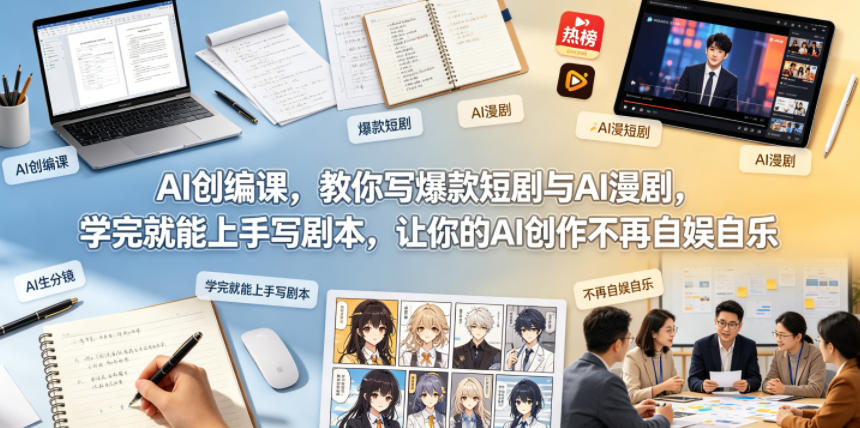 AI创编课，教你写爆款短剧与AI漫剧，学完就能上手写剧本，让你的AI创作不再自娱自乐-九九网创