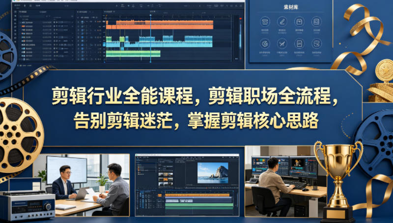 剪辑行业全能课程，剪辑职场全流程，告别剪辑迷茫，掌握剪辑核心思路-九九网创