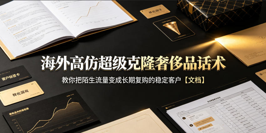 海外高仿超级克隆奢侈品话术，教你把陌生流量变成长期复购的稳定客户【文档】-九九网创