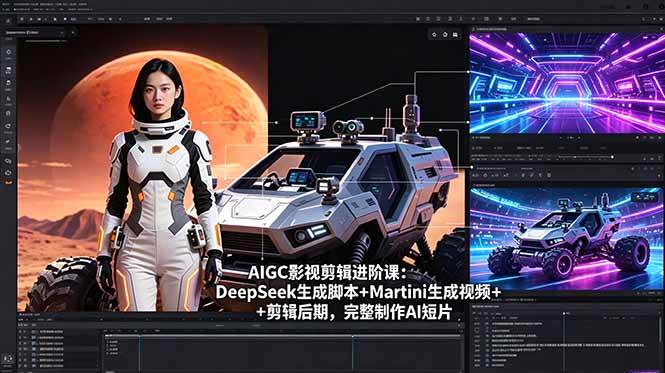 （18475期）AIGC影视剪辑进阶课：DeepSeek生成脚本+Martini生成视频+剪辑后期，完整制作AI短片-九九网创