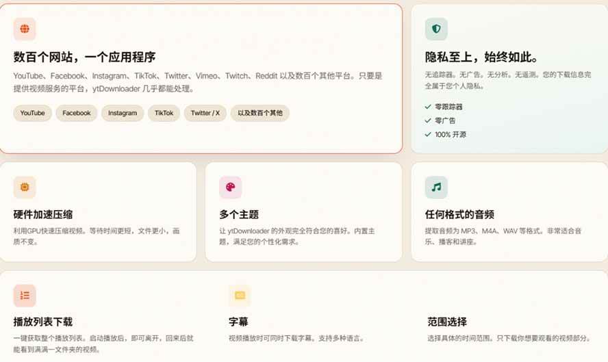 （20796期）YouTube、B站超100+平台视频免费下载， 超级好用，多平台免费开源热门视频下载器 ytDownloader-九九网创