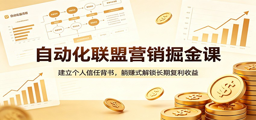 自动化联盟营销掘金课：建立个人信任背书，躺赚式解锁长期复利收益-九九网创