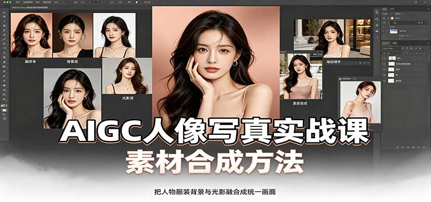 AIGC人像写真实战课：软件平台部署筹备，素材合成方法，多题材写真案例-九九网创