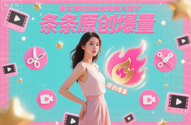 美女视频搬运去重技术教学，条条原创爆量-九九网创
