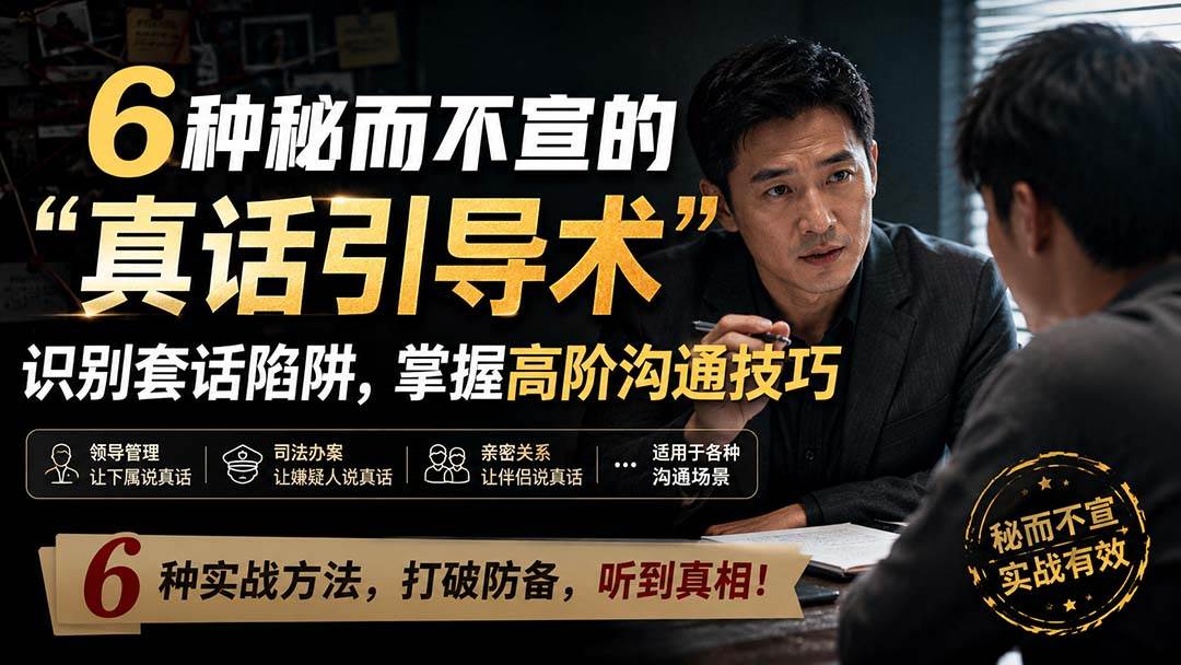 （20113期）付费文章：6种秘而不宣的“真话引导术”识别套话陷阱，掌握高阶沟通技巧-九九网创