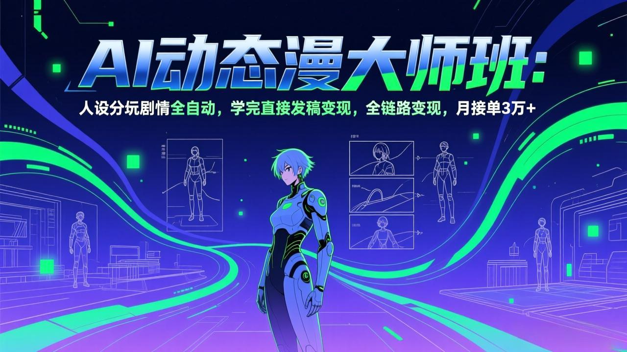 AI动态漫剧大师班:人设分镜剧情全自动,学完直接发稿变现,全链路变现,月接单3万+ AI动态漫剧大师班:人设分镜剧情全自动,学完直接发稿变现,全链路变现,月接单3万+