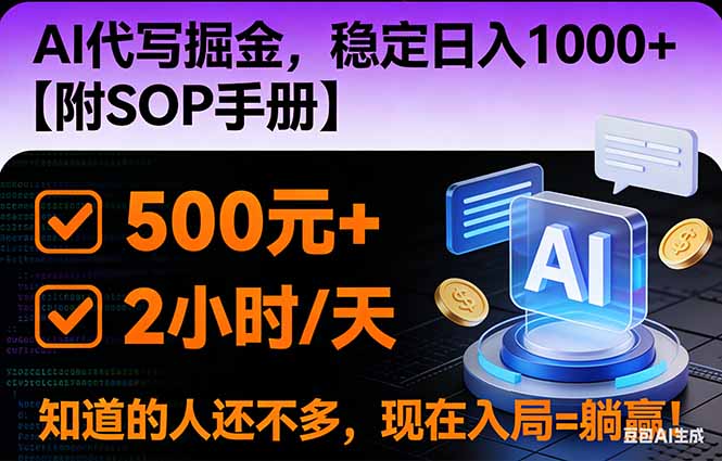 2026风口项目,AI代写掘金，稳定日入1000+，掌握核心技能【附SOP手册】-九九网创