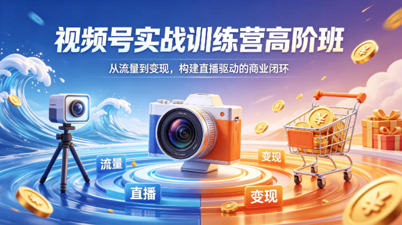 视频号实战训练营高阶班，从流量到变现，构建直播驱动的商业闭环(26年4月)-九九网创