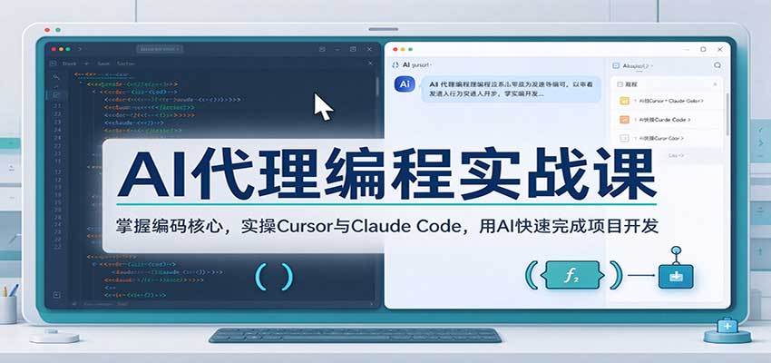 AI代理编程实战课:掌握编码核心,实操Cursor与Claude Code,用AI快速完成项目开发-九九网创