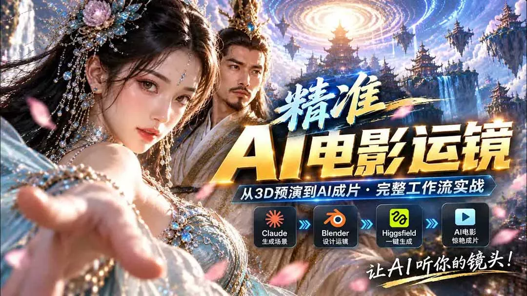 AI视频终于能精准运镜了！Claude + Blender + Higgsfield 免费插件实测-九九网创