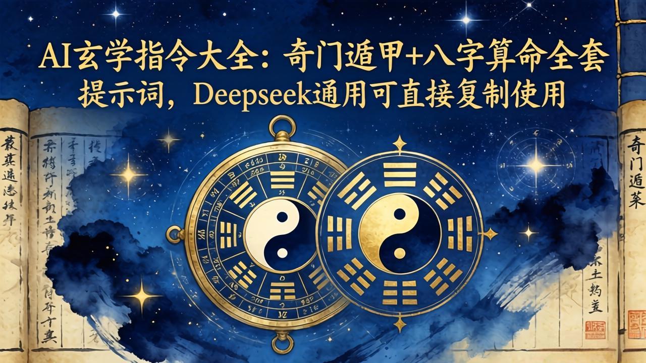 AI玄学指令大全：奇门遁甲+八字算命全套提示词，Deepseek通用可直接复制使用-九九网创