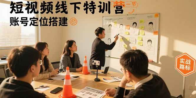 （15707期）短视频线下特训营：账号定位搭建/口播号拍摄剪辑/直播间流量入口/变现实战-九九网创