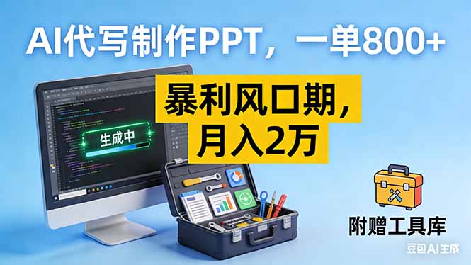 AI代写制作PPT，一单800+， 暴利风口期，月入2万【附工具】-九九网创