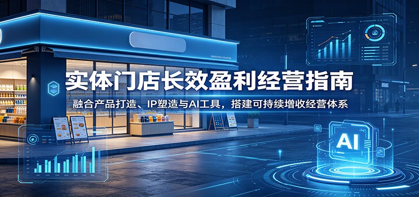 实体门店长效盈利经营指南：融合产品打造、IP塑造与AI工具，搭建可持续增收经营体系-九九网创