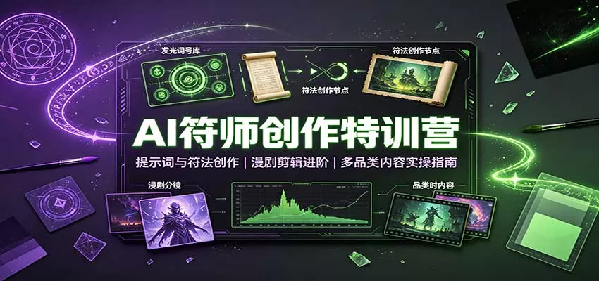 AI符师创作特训营：提示词与符法创作，漫剧剪辑进阶，多品类内容实操指南-九九网创
