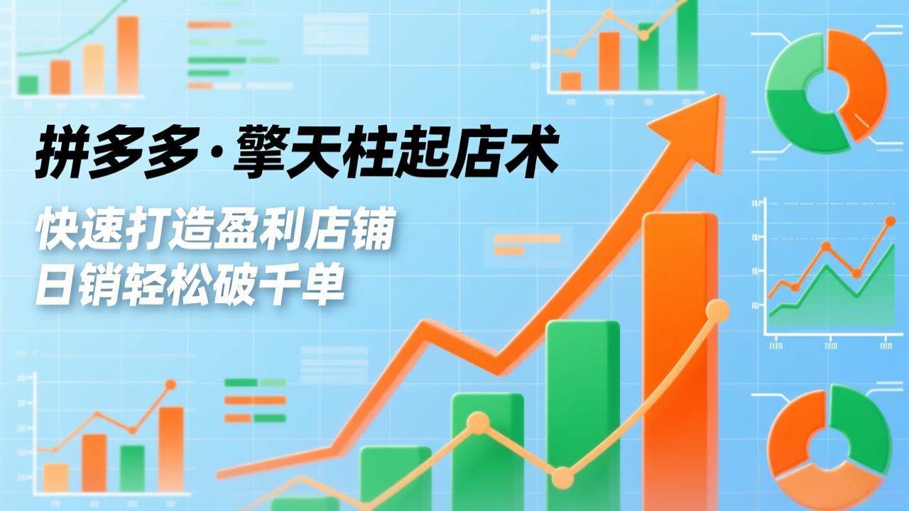 (17149期)拼多多·擎天柱起店术,爆流布局、利润起飞、不断流,快速打造盈利店铺,日销轻松破千单-九九网创