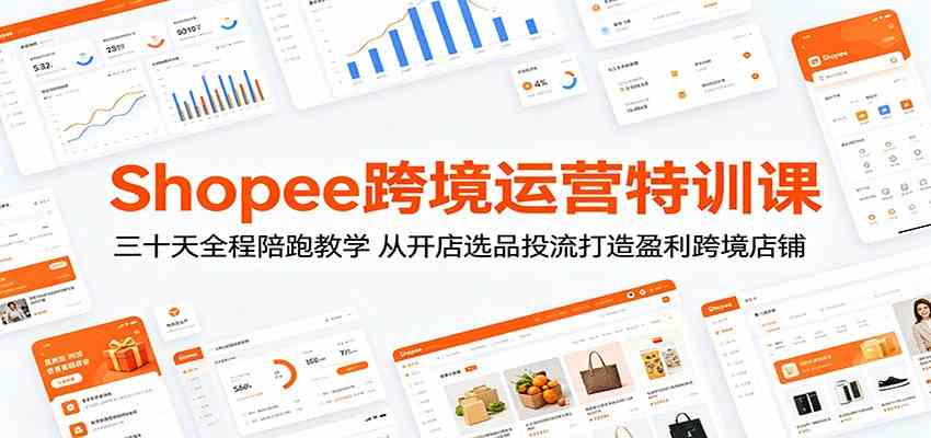 Shopee跨境运营特训课：三十天全程陪跑教学，从开店选品投流打造盈利跨境店铺-九九网创
